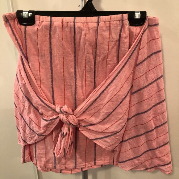 Anthropologie Pink Tie Waist Skirt Size M - Picture 3 of 7